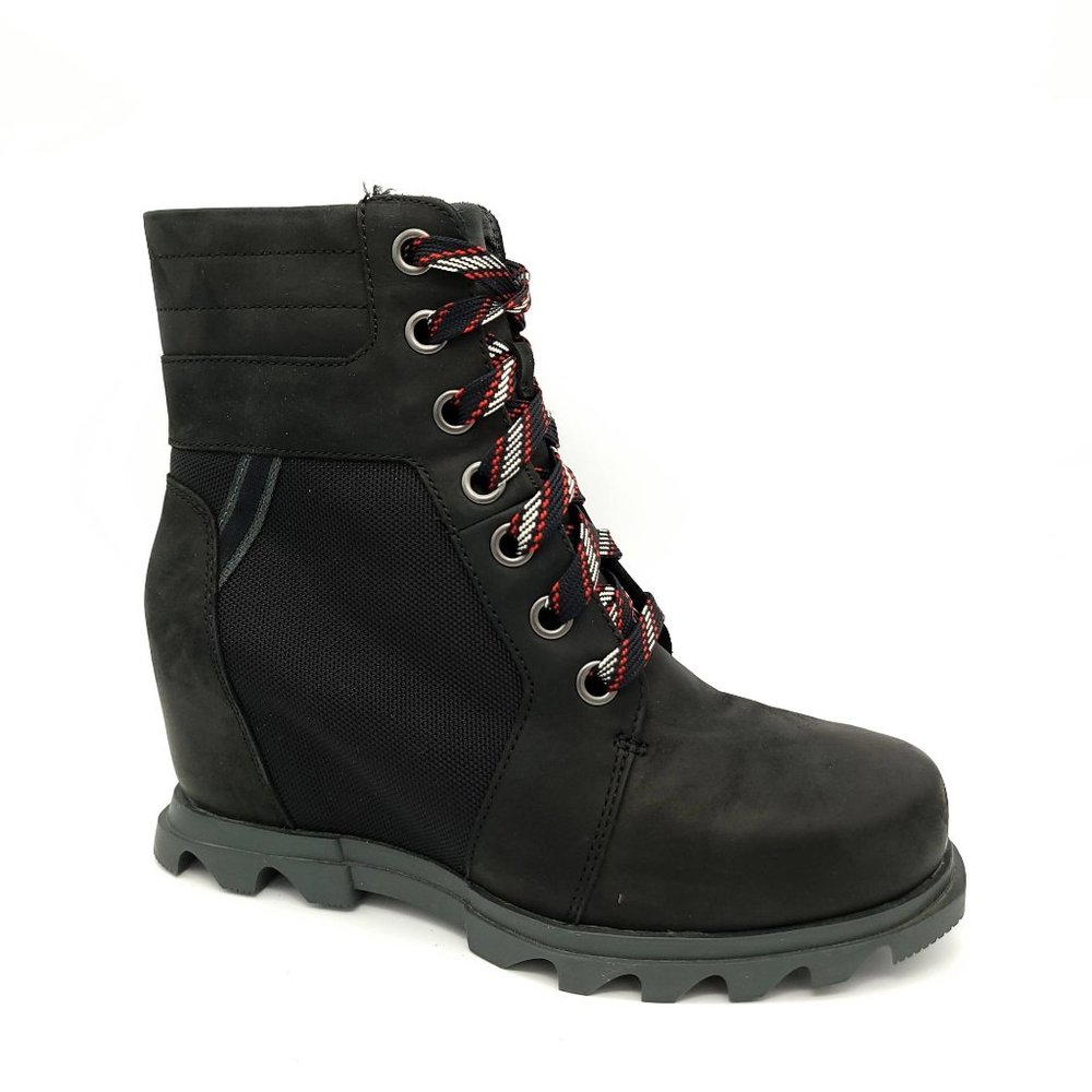 Sorel Joan of Arctic Wedge III Lexie Bootie Lace Up Black Women's 8.5